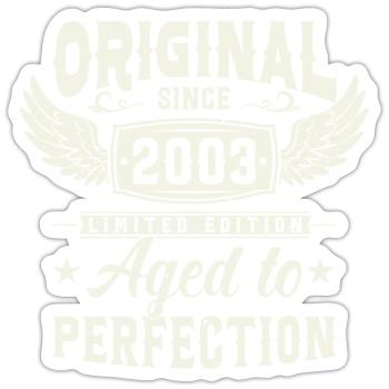Millésime 2003 - Sticker taille S (10 x 10 cm) - blanc mat - Devant