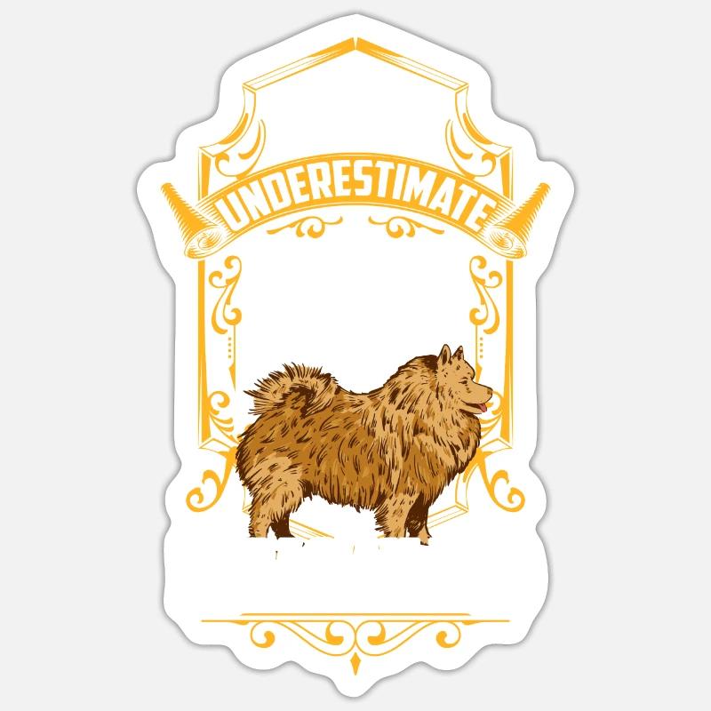 Mann mit Eurasier Eurasian Spitz Sticker Größe S (10 x 10 cm)