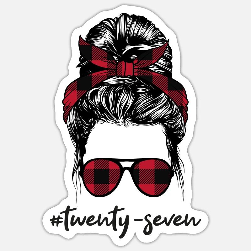 #twenty-sept - Sticker taille S (10 x 10 cm) - blanc mat