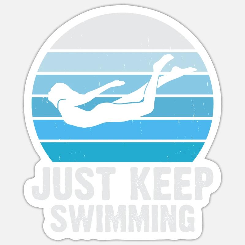 Swimming Float - Sticker size S (10 x 10 cm) - white matte