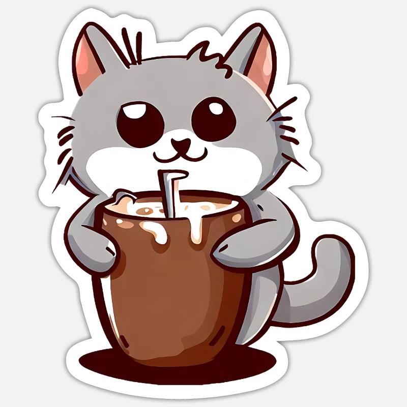 Chat de cacao Sticker taille S (10 x 10 cm)