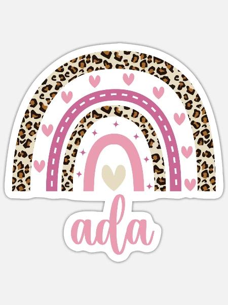 Ada Regenbogen Name Geburtstag Ada - Sticker Größe S (10 x 10 cm) - Mattweiß