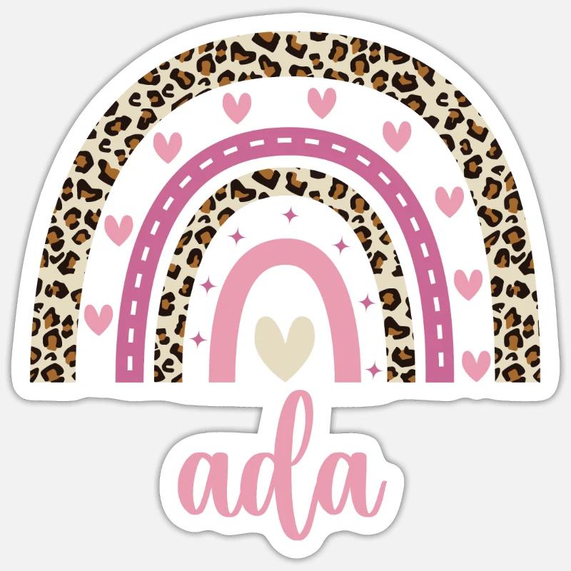 Ada Regenbogen Name Geburtstag Ada - Sticker Größe S (10 x 10 cm) - Mattweiß