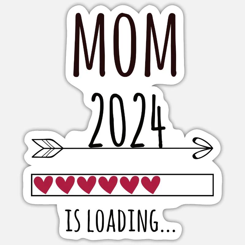 werdende Mama 2024 Schwangerschaft Mutter Geschenk - Sticker Größe S (10 x 10 cm) - Mattweiß