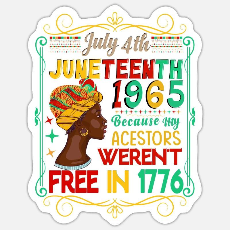 Juneteenth Motif - Sticker size S (10 x 10 cm) - white matte