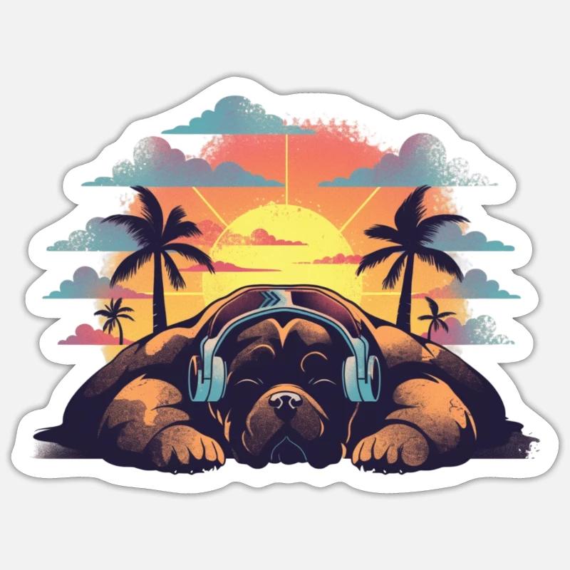 Bouledogue - Sticker taille S (10 x 10 cm) - blanc mat