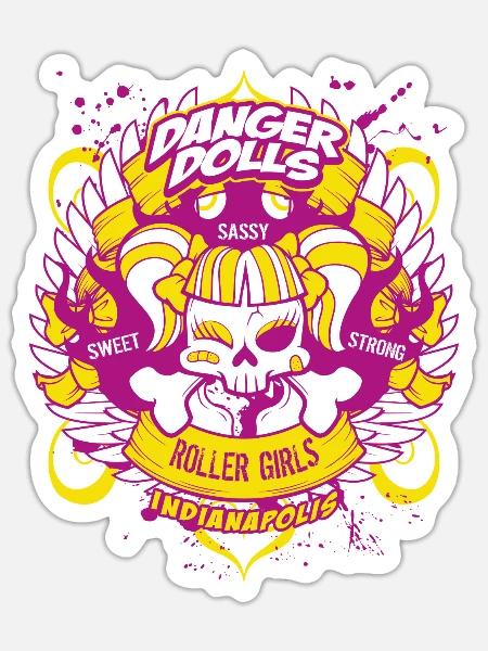Danger Doll - Sticker Größe S (10 x 10 cm) - Mattweiß