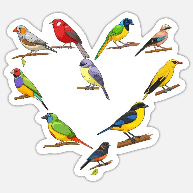 Funny Bird Watcher Birding Watching - Sticker size S (10 x 10 cm) - white matte