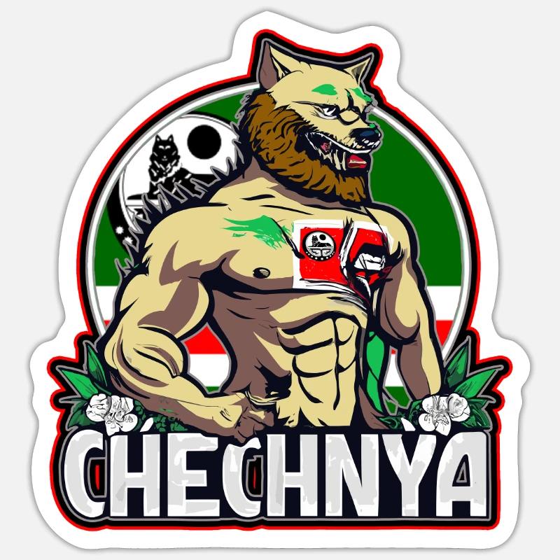 chechen borz, Chechnya Flag, chechen flag, chechen Sticker Größe S (10 x 10 cm)