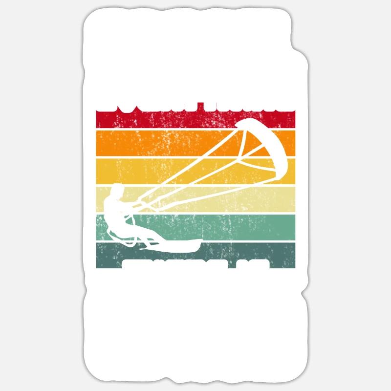 Kitesurf Kitesurfer Kiteboard - Sticker taille S (10 x 10 cm) - blanc mat