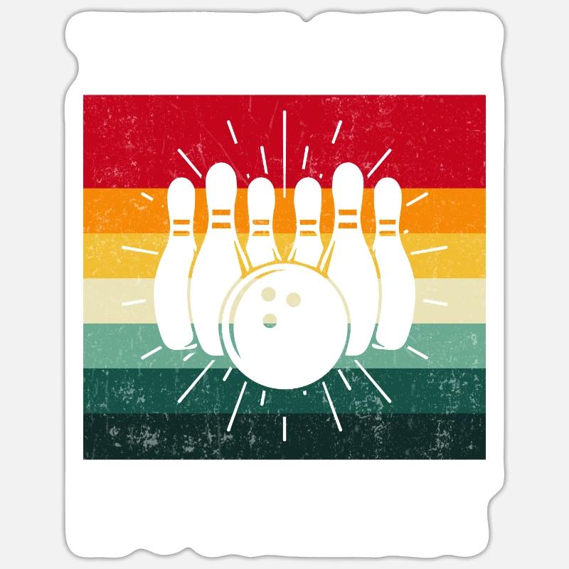 Bowling - Sticker taille S (10 x 10 cm) - blanc mat
