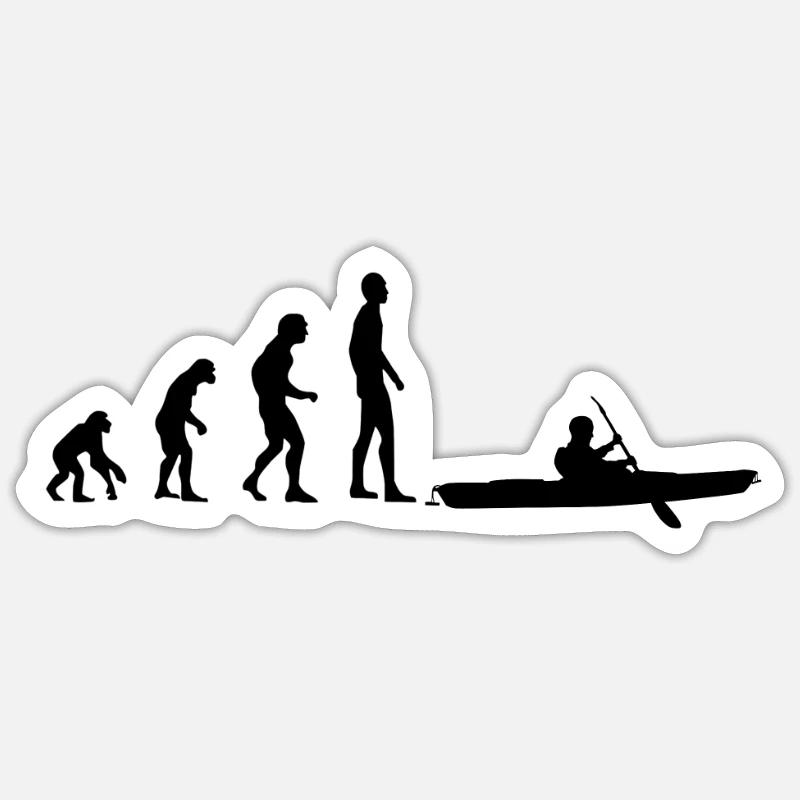 Kayak Evolution Paddle Canoe - Sticker taille S (10 x 10 cm) - blanc mat
