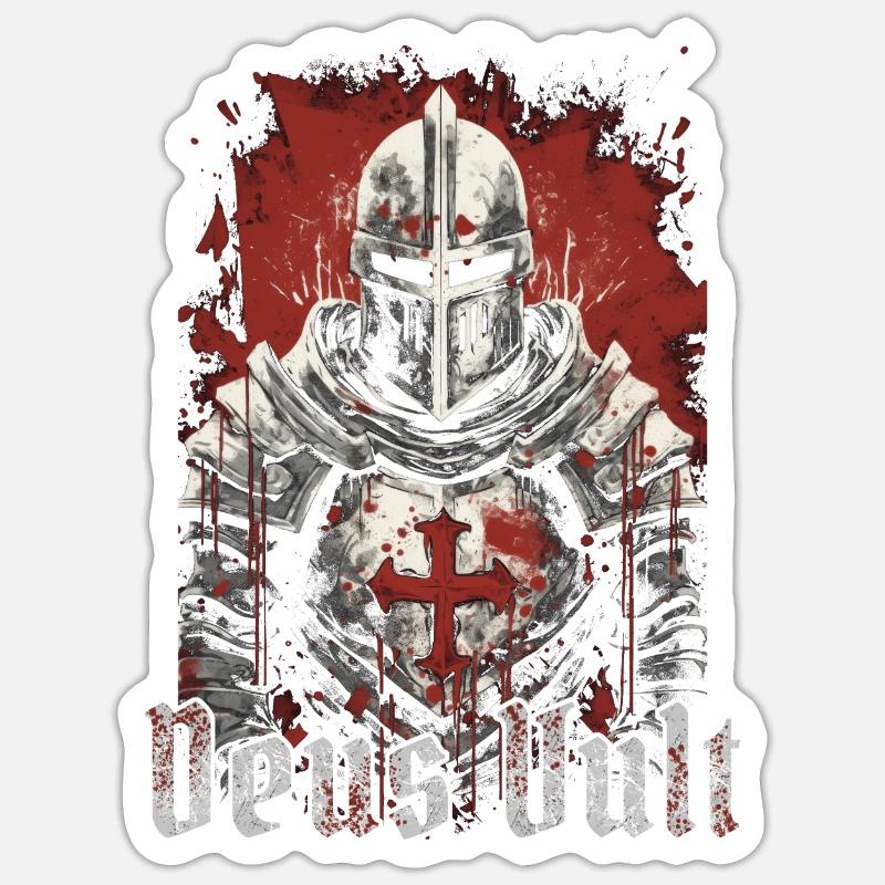 Deus Vult Crusader Knights Templar Middle Ages Sticker size S (10 x 10 cm)