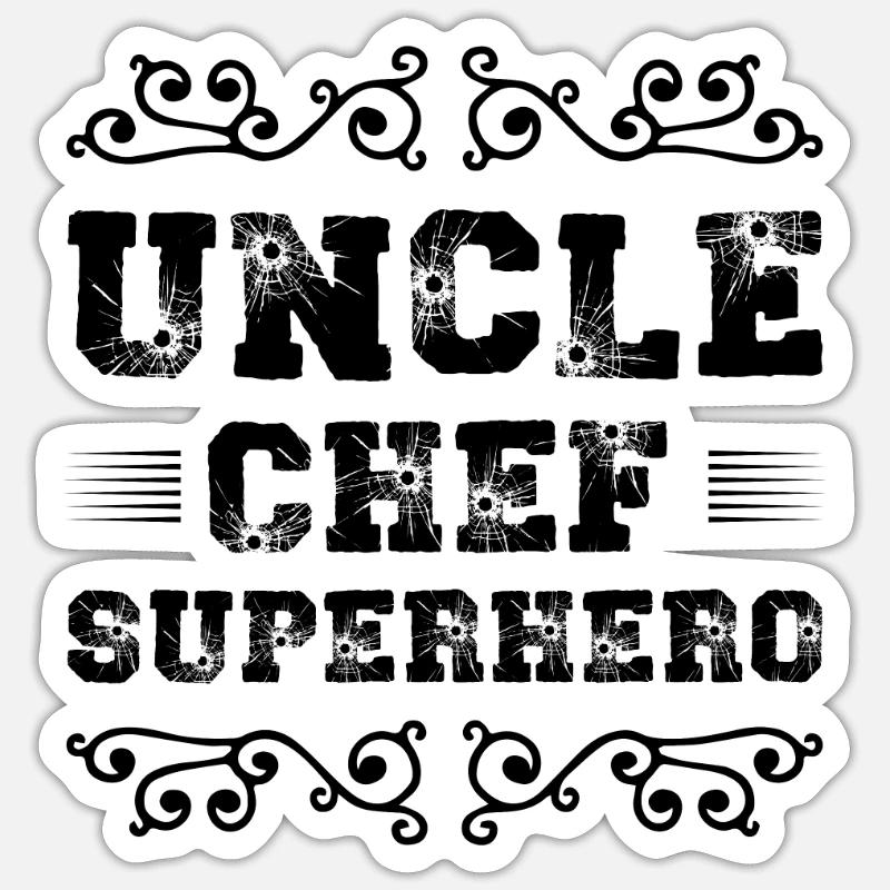 Uncle Superhero - Sticker size S (10 x 10 cm) - white matte