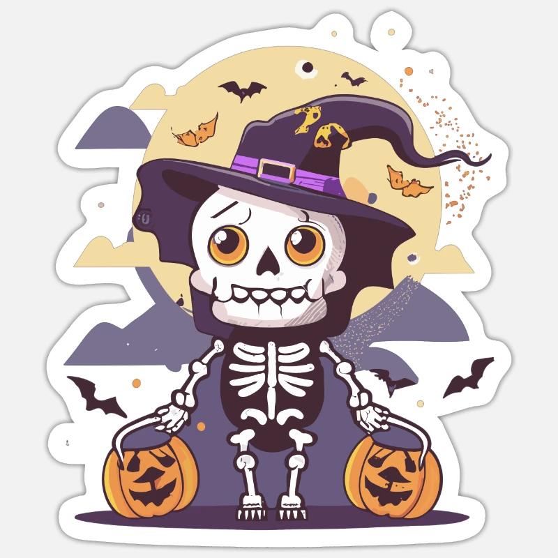 Joyeux halloween - Sticker taille S (10 x 10 cm) - blanc mat