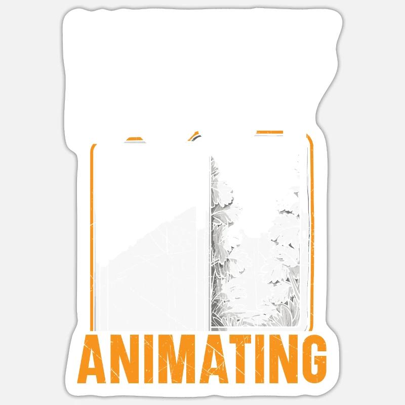 3d Animator Animate Key Frames Rendering Animation - Sticker size S (10 x 10 cm) - white matte