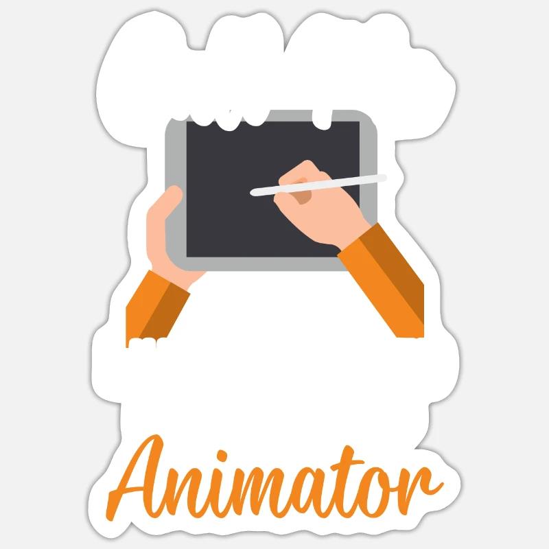 3D-Animator Animieren von Keyframes, Rendern von Animationen - Sticker Größe S (10 x 10 cm) - Mattweiß