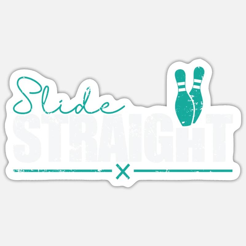 Slide Staight Bowling - Sticker Größe S (10 x 10 cm) - Mattweiß