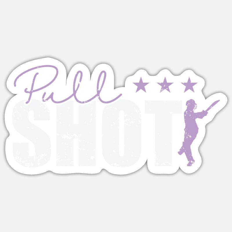 Pull Shot Cricket - Sticker size S (10 x 10 cm) - white matte