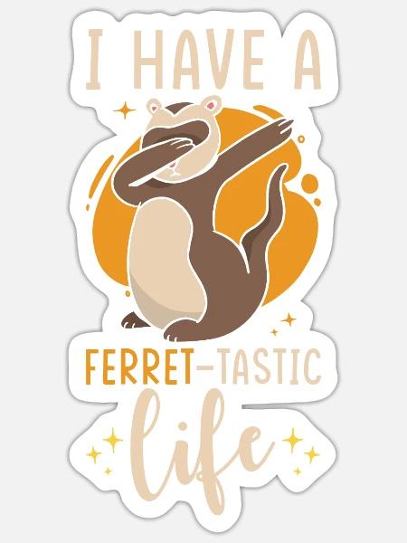 Frettchen Geschenk für Frettchen Besitzer - Sticker Größe S (10 x 10 cm) - Mattweiß