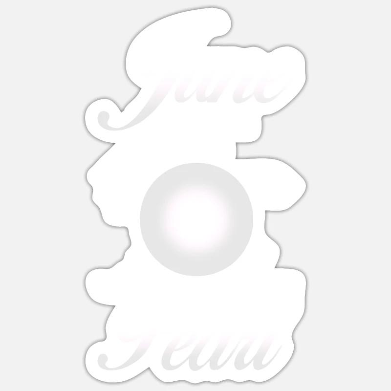 Geburtsstein Juni Perle Sticker Größe S (10 x 10 cm)