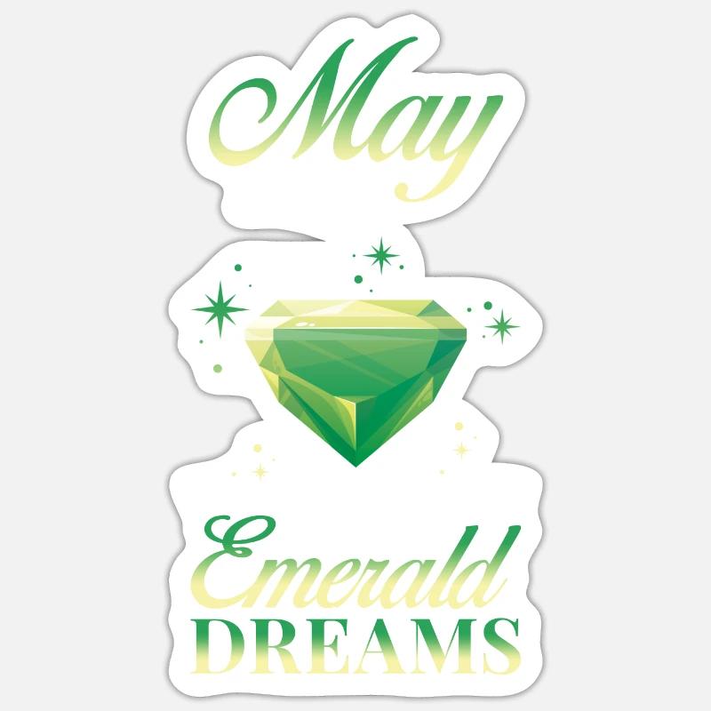 May Emerald Birthstone - Sticker size S (10 x 10 cm) - white matte