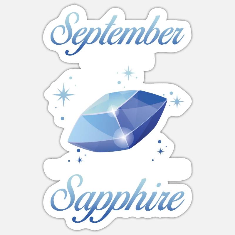 Pierre de naissance Septembre Saphir Sticker taille S (10 x 10 cm)