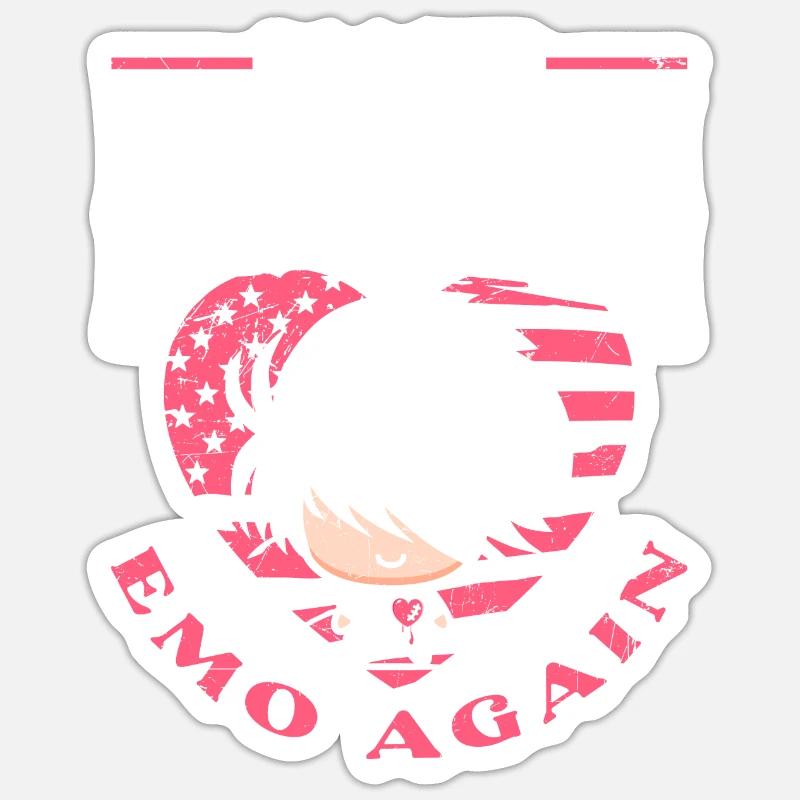 Emoticon Make America Emo Again Emocore Esthétique Sticker taille S (10 x 10 cm)