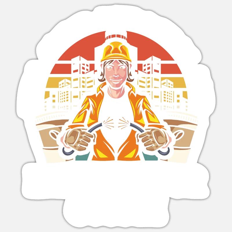 Electrician, Electronics Technician, Coffee, Construction Electrician Sticker size S (10 x 10 cm)