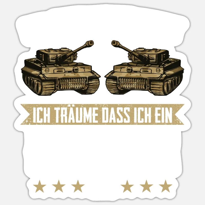 Panzer Kampfpanzer Panzerkampfwagen Panzerfahrer - Sticker Größe S (10 x 10 cm) - Mattweiß