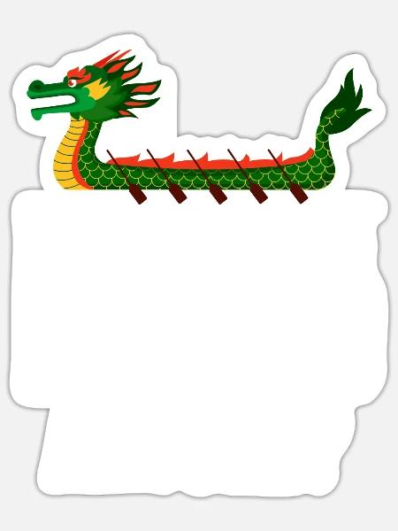 Lustige Drachenbootrennen Jeder paddelt - Sticker Größe S (10 x 10 cm) - Mattweiß