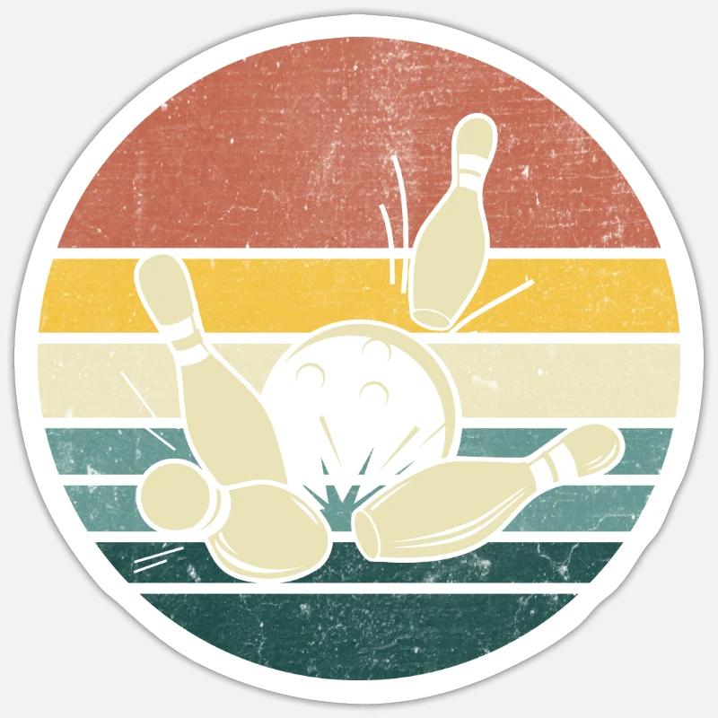 Bowling - Sticker taille S (10 x 10 cm) - blanc mat