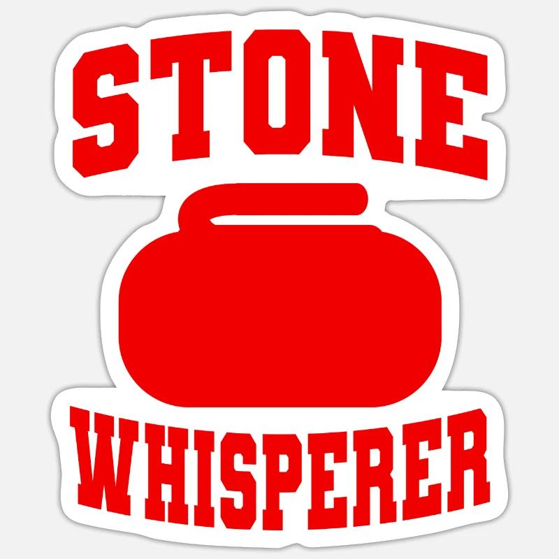 Curling Stone Whisperer - Sticker size S (10 x 10 cm) - white matte