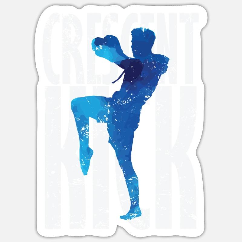 Crescent Kick Kickboxing - Sticker taille S (10 x 10 cm) - blanc mat