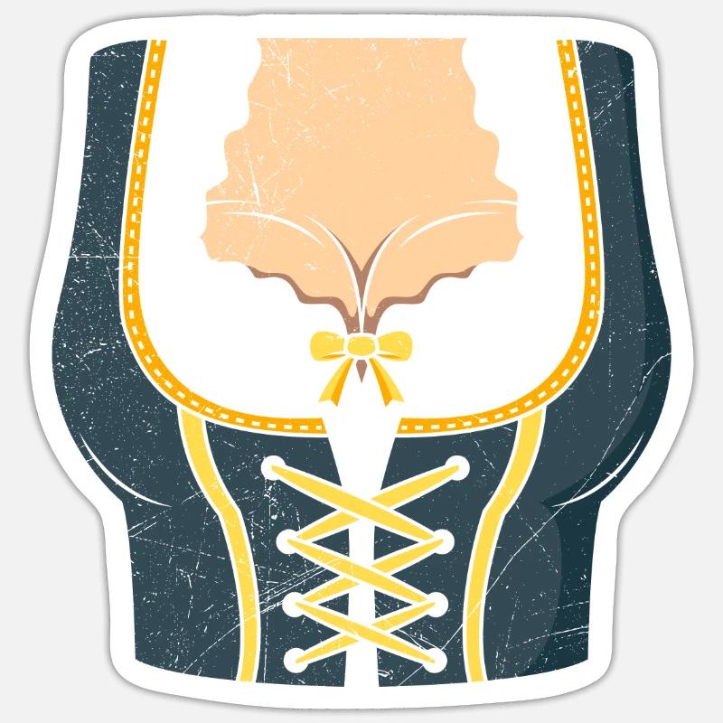 Dirndl Bayerisch Camicia Trachten Sticker formato S (10 x 10 cm)