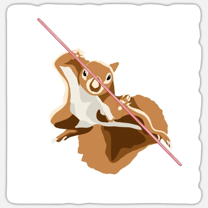 Beware Grauhörnchen Squirrel Fuchshörnchen Sticker Größe S (10 x 10 cm)