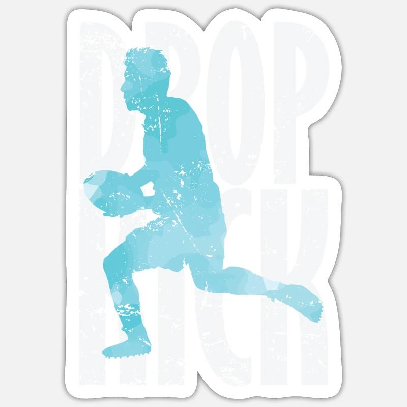Drop Kick Rugby - Sticker taille S (10 x 10 cm) - blanc mat