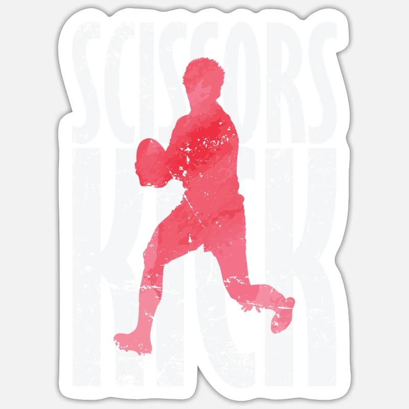 Scissors Kick Rugby - Sticker Größe S (10 x 10 cm) - Mattweiß