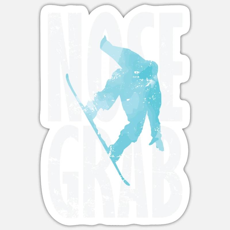 Nose Grab Snowboard - Sticker taille S (10 x 10 cm) - blanc mat