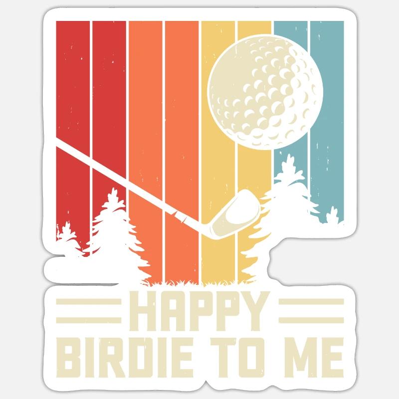 Golf Golfeur - Sticker taille S (10 x 10 cm) - blanc mat