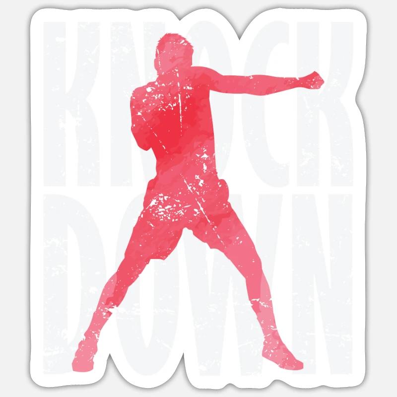 Boxe Knock Down - Sticker taille S (10 x 10 cm) - blanc mat