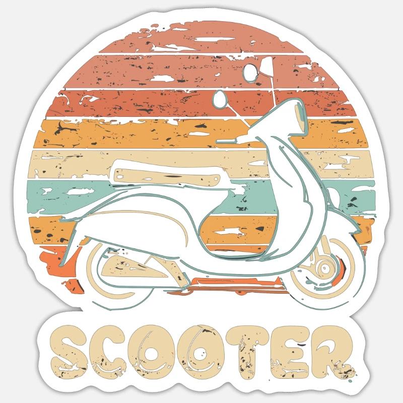 Scooter Motorroller Mofa Moped Roller - Sticker Größe S (10 x 10 cm) - Mattweiß
