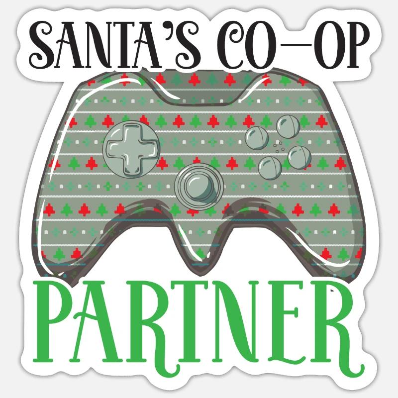 Der Co-op Partner Controller des Weihnachtsmannes - Sticker Größe S (10 x 10 cm) - Mattweiß