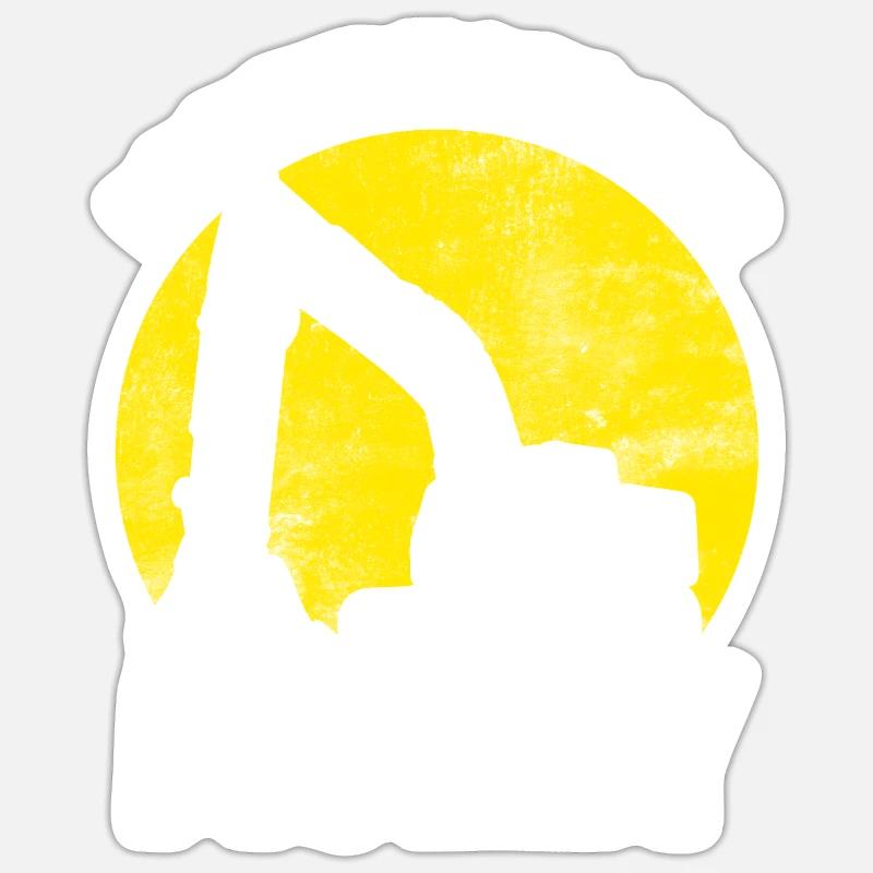 Funny Baggerfahrer HEO - Sticker Größe S (10 x 10 cm) - Mattweiß