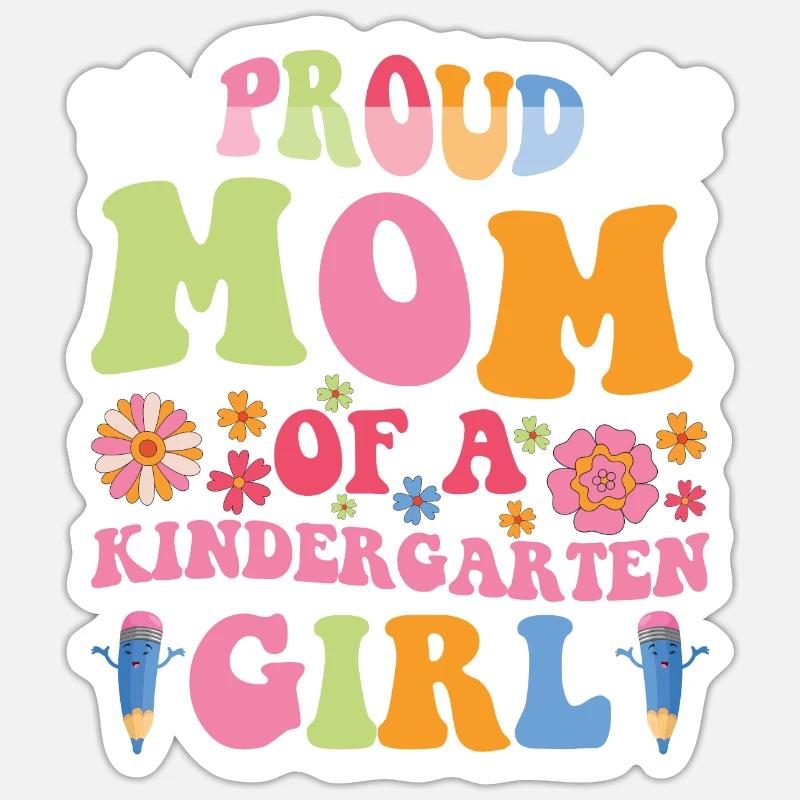 Stolze Mutter eines Kindergartenmädchens! Tochter Sticker Größe S (10 x 10 cm)