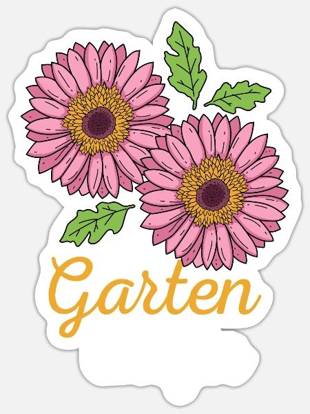 Garten Chefin Gartenarbeit Gärtnerin Gerbera - Sticker Größe S (10 x 10 cm) - Mattweiß