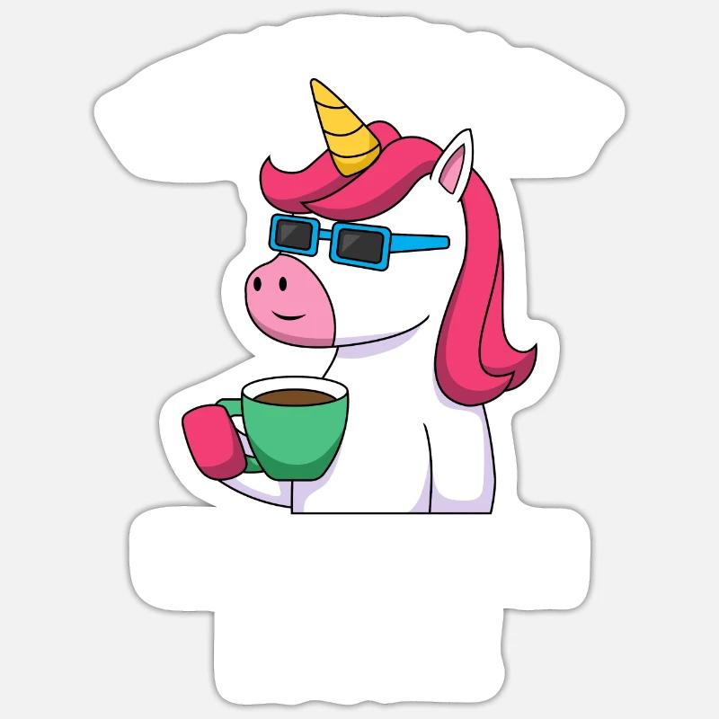 Lebe Liebe Lache & Lass Mich In Ruhe Einhorn - Sticker Größe S (10 x 10 cm) - Mattweiß