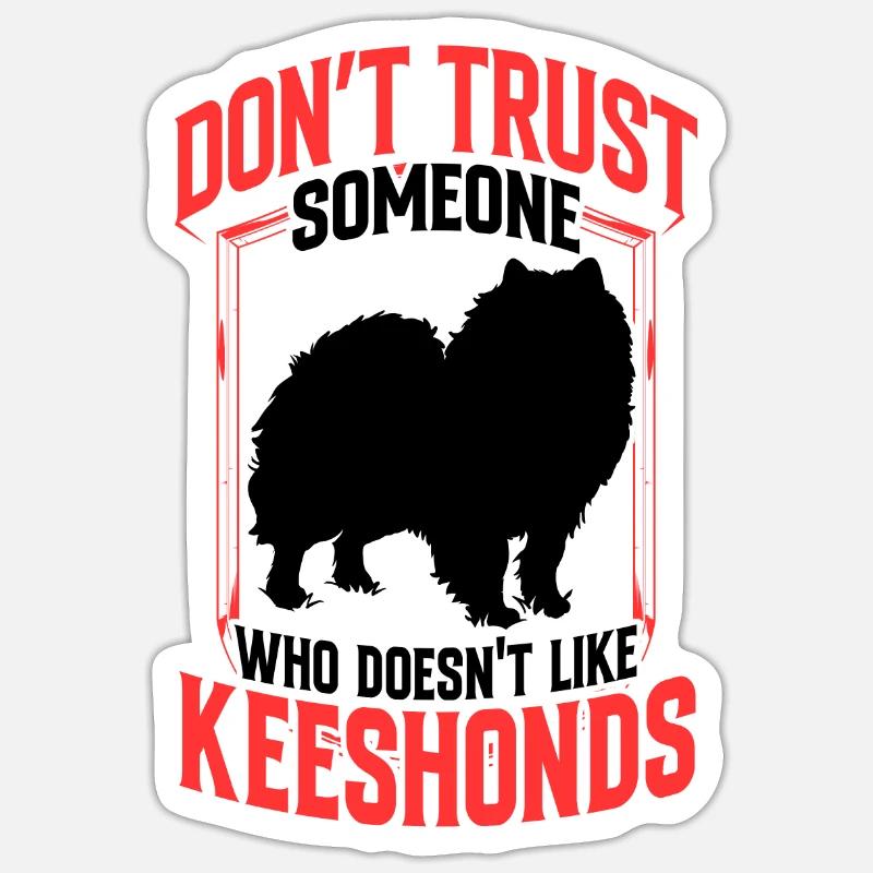 Wolfsspitz not trusting German Spitz - Sticker size S (10 x 10 cm) - white matte