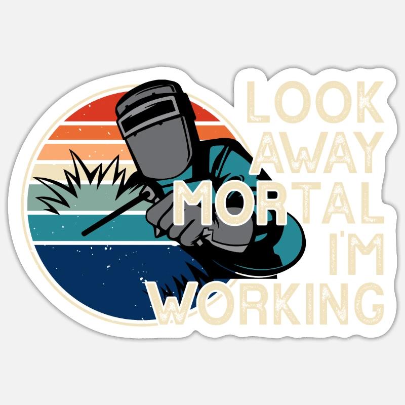 Welding Welder - Sticker size S (10 x 10 cm) - white matte