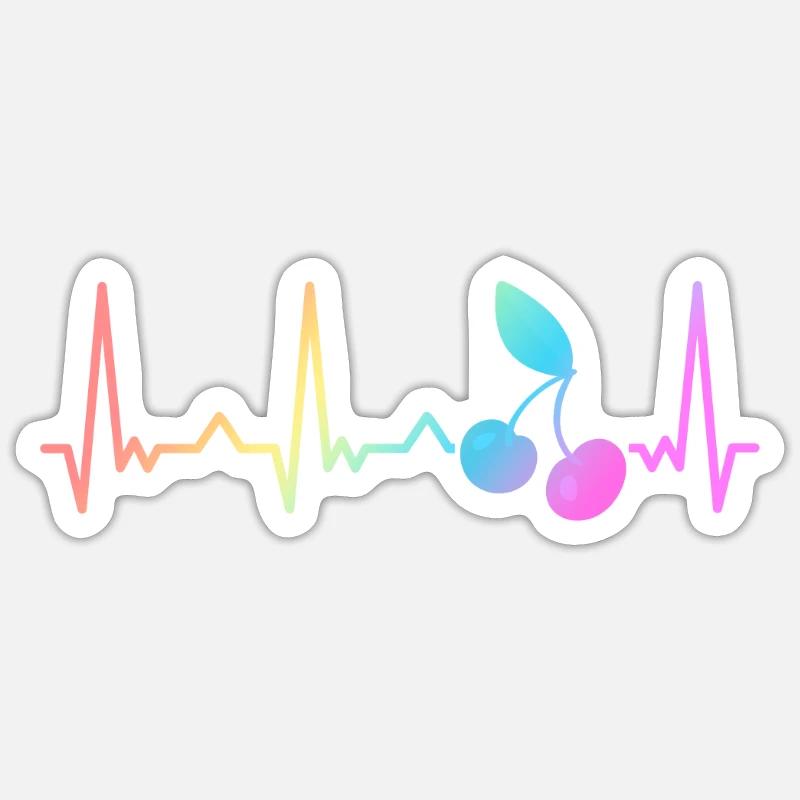 Cherry Fruit Cherries Cherry - Sticker size S (10 x 10 cm) - white matte